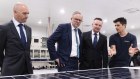 SunDrive’s manufacturing facility in Kurnell. Chief executive Vince Allen (right) said the company would explore setting up a plant at AGL’s Hunter Energy Hub.