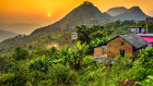 Sunset above Bandipur, Nepal. The couple have not planned an itinerary; they are working it out as they go.