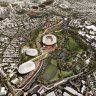 From top, Archipelago’s proposed Olympic stadium, new aquatic centre and new arena at Victoria Park.