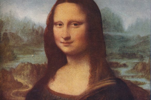 The Mona Lisa, a portrait of Lisa Gherardini, in the Louvre.