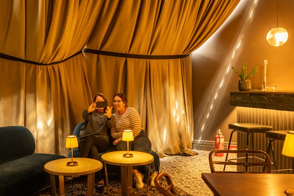 Valentine’s, a cocktail bar, is hidden within Chalky’s. 