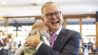 Anthony Albanese with Mark Butler’s baby, Charlie,