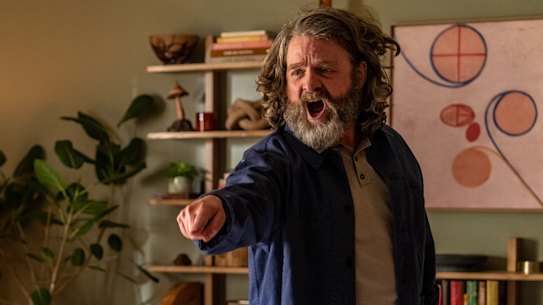 Zach Galifianakis as bitter billionaire Bardolph in The Audacity.