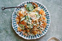 Two TikTok recipes collide in this crispy pickle potato salad.