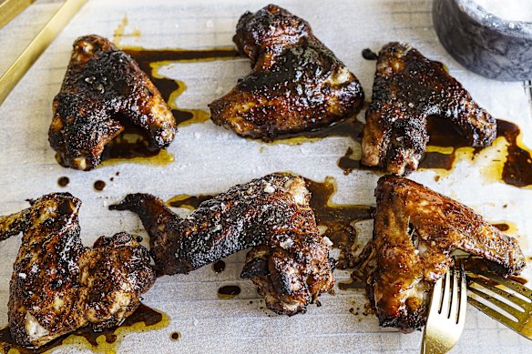 The marinade makes these chipotle, tamarind and maple wings spicy, sweet and tangy.