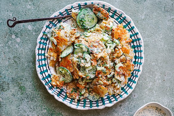 Two TikTok recipes collide in this crispy pickle potato salad.