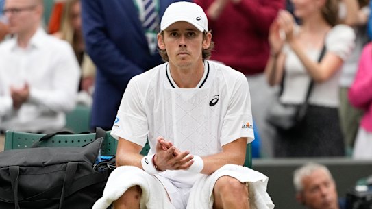 Alex de Minaur did not look like he had just made the Wimbledon quarter-finals after his win over Arthur Fils last year.