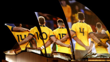 Sydney Opera House was lit up with images of the Wallabies as part of Australia’s 2027 Rugby World Cup bid launch on Thursday night.