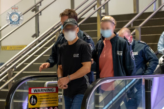 Alleged drug trafficker Chung Chak Lee arriving at Melbourne Airport.