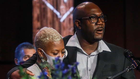 George Floyd's brother Philonise Floyd, right, and cousin Shareeduh Tate.