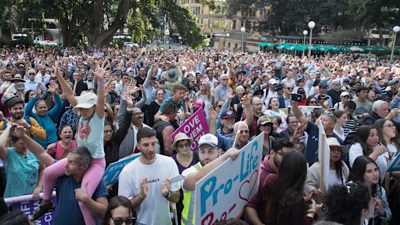 Thousands of anti-abortion protesters rallied in Hyde Park on Sunday.