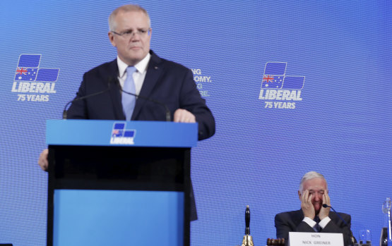 "It's about jobs." Prime Minister Scott Morrison addressed the Liberal Party's federal council meeting on Saturday. The council approved a motion calling for voter ID to be introduced at elections. 