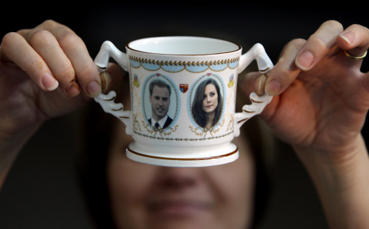 A William and Kate commemorative cup.