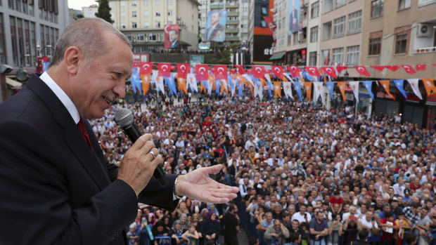 Turkey's President Recep Tayyip Erdogan and the crowds.