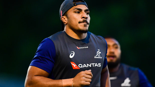 Quiet achiever: Pete Samu at  Wallabies training in Brisbane. 