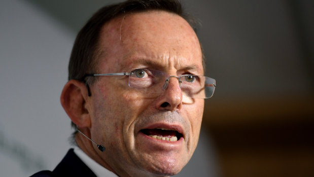 Tony Abbott delivers a speech at the Centre for Independent Studies on Monday.