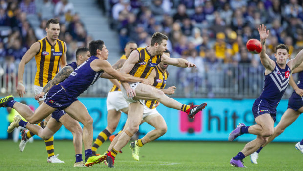 Too tight: Hawthorn helped the playoff chances with their big win over Fremantle.