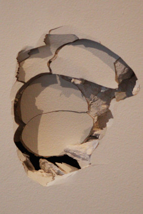 Damage on the wall in Clarkson’s coach’s box in 2012.