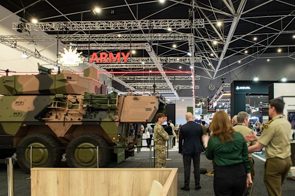 The Australian Army exhibition with the Boxer.