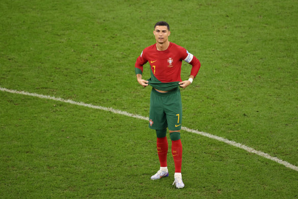 Cristiano Ronaldo after assuming the captain’s armband from Pepe.