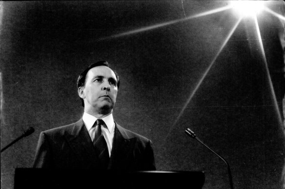 Keating, pictured in 1992, was in his own words, the “Placido Domingo of Australian politics”.