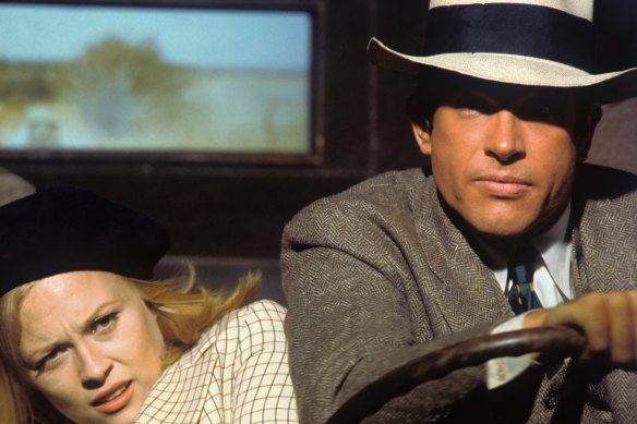 With Warren Beatty in Bonnie and Clyde (1967).  