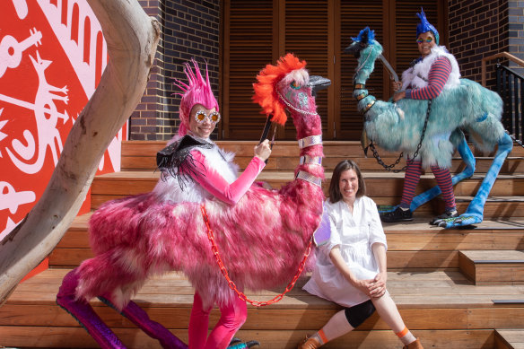 Kimberley Twiner and Sunanda Sachatrakul from Po Po Mo Co with La Mama CEO Caitlin Dullard. 