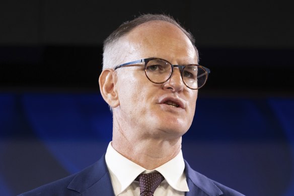 News Corp’s Michael Miller addressing the National Press Club on Wednesday.