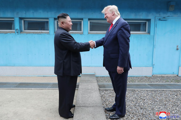 Kim Jong-un and Donald Trump have met three times since June 2018. Trump has said the two "fell in love".