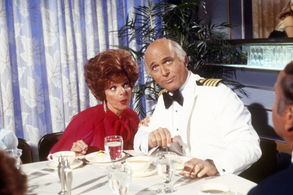 Captain Stubing mixed with all sorts at the Captain’s Table on the classic TV series The Love Boat.