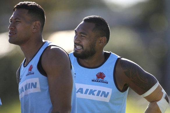 Israel Folau and Sekope Kepu in their Waratahs days.