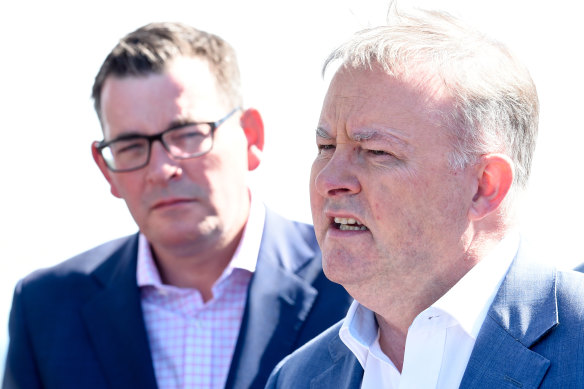 Premier Daniel Andrews and federal Labor Leader Anthony Albanese are facing a backlash from powerful Victorian trade unions.