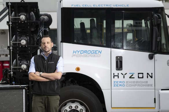 Hyzon’s lead engineer, Chris Heraud, said the hydrogen-powered vehicle was designed to be a Swiss Army knife of trucks.