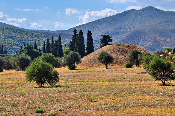 The burial mound of the Athenians who fell at the Battle of Marathon.