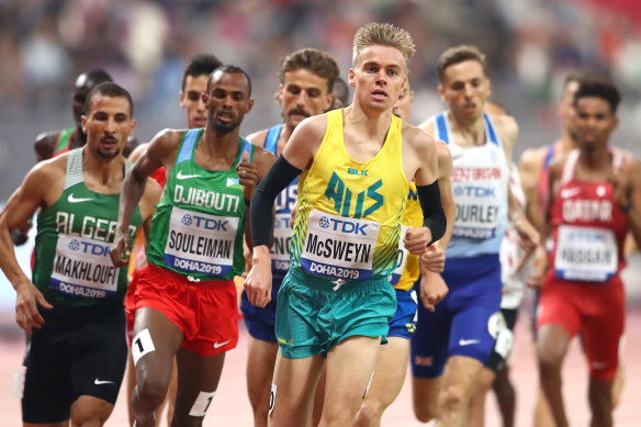 Tasmanian Stewart McSweyn is hunting for a medal in the 1500m.