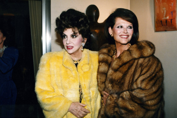 Gina Lollobrigida and Claudia Cardinale in the 1990s.