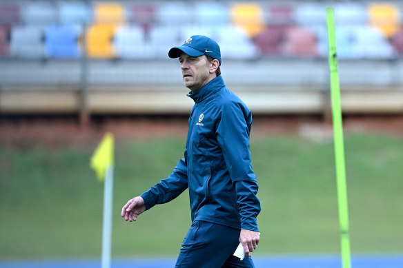 Tony Gustavsson at Matildas training this week.