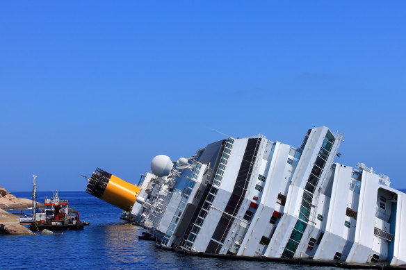 Costa Concordia sunk after it struck rocks off Italy in 2012.