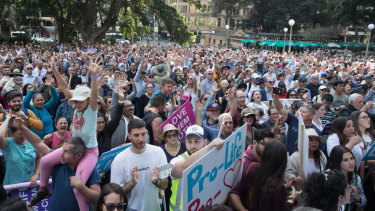 Thousands of anti-abortion protesters rallied in Hyde Park on Sunday.