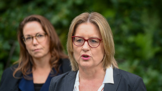 Premier Jacinta Allan and Treasurer Jaclyn Symes (left) have announced an independent review into the Victorian Public Service.