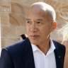 Charlie Teo leaves the hearing with partner Traci Griffiths on Thursday.