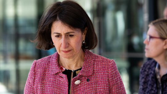 NSW Premier Gladys Berejiklian at a press conference about the COVIC-19 outbreak in Sydney.