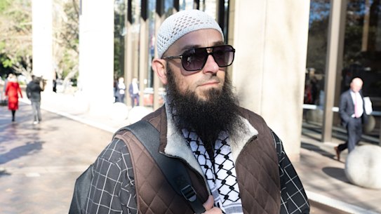 Islamic preacher Wissam Haddad outside the Federal Court in Sydney on Wednesday.