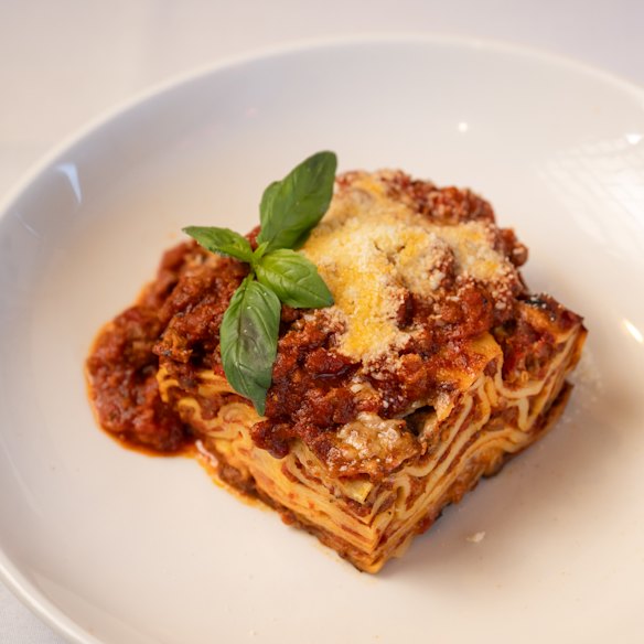 Marios' generous and meaty lasagne.