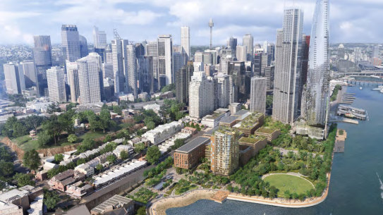 An alternative view of the concept design included in documents supporting a modification proposal for Central Barangaroo.