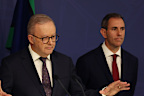 Prime Minister Anthony Albanese and Treasurer Jim Chalmers speak to the media to announce to 