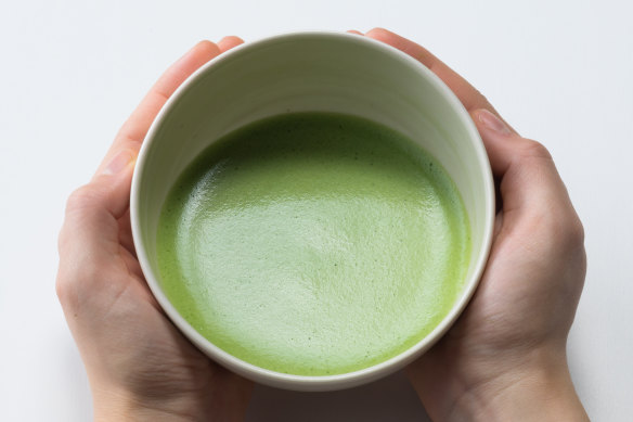 Ippodo Tea matcha is traditionally served as a thick tea, whisked with water in a stone bowl.