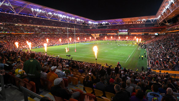 A packed Suncorp Stadium during Magic Round.