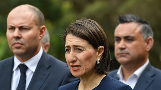 The Berejiklian and Morrison governments will split the cost of the bushfire clean-up. 