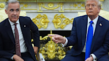 President Donald Trump and Canadian Prime Minister Mark Carney meet in the Oval Office of the White House,